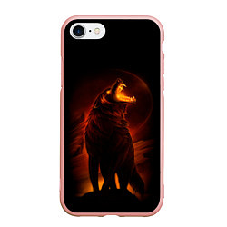 Чехол iPhone 7/8 матовый DARK WOLF, цвет: 3D-светло-розовый