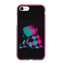 Чехол iPhone 7/8 матовый Танджиро НЕОН, цвет: 3D-малиновый