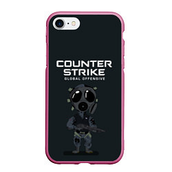 Чехол iPhone 7/8 матовый CS GO COUNTER TERRORIS Z, цвет: 3D-малиновый