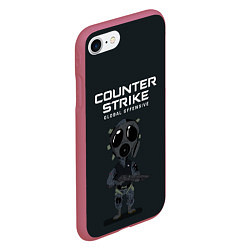 Чехол iPhone 7/8 матовый CS GO COUNTER TERRORIS Z, цвет: 3D-малиновый — фото 2