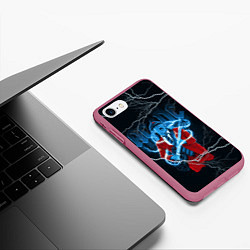 Чехол iPhone 7/8 матовый ACDC Z, цвет: 3D-малиновый — фото 2