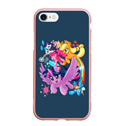 Чехол iPhone 7/8 матовый Пони тим, цвет: 3D-светло-розовый