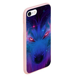 Чехол iPhone 7/8 матовый Космо Волк, цвет: 3D-светло-розовый — фото 2