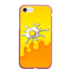 Чехол iPhone 7/8 матовый Яичница глазунья, цвет: 3D-малиновый