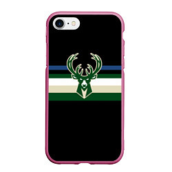 Чехол iPhone 7/8 матовый Milwaukee Bucks форма Statement Edition, цвет: 3D-малиновый