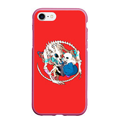Чехол iPhone 7/8 матовый Снас и дракон, цвет: 3D-малиновый