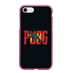 Чехол iPhone 7/8 матовый Pubg Ump, цвет: 3D-малиновый