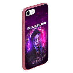 Чехол iPhone 7/8 матовый BILLIE EILISH GLITCH Z, цвет: 3D-малиновый — фото 2