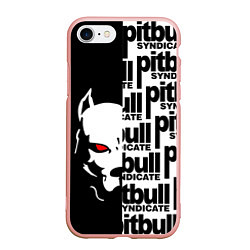 Чехол iPhone 7/8 матовый PITBULL SYNDICATE ПИТБУДЬ, цвет: 3D-светло-розовый