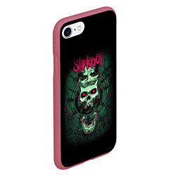 Чехол iPhone 7/8 матовый SLIPKNOT, цвет: 3D-малиновый — фото 2