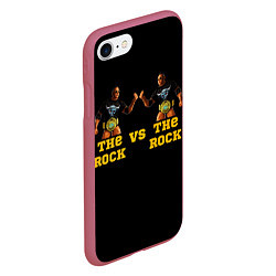 Чехол iPhone 7/8 матовый The ROCK VS The ROCK, цвет: 3D-малиновый — фото 2