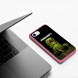 Чехол iPhone 7/8 матовый МОБ МАЙНКРАФТ Z, цвет: 3D-малиновый — фото 2