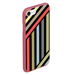 Чехол iPhone 7/8 матовый Абстрактный полосатый узор, цвет: 3D-малиновый — фото 2