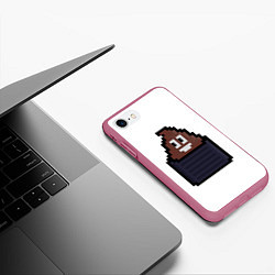 Чехол iPhone 7/8 матовый Смешная какашка, цвет: 3D-малиновый — фото 2