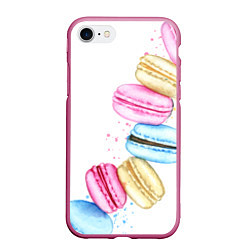 Чехол iPhone 7/8 матовый Macarons Нежный десерт, цвет: 3D-малиновый