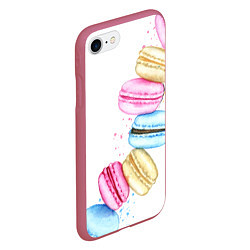 Чехол iPhone 7/8 матовый Macarons Нежный десерт, цвет: 3D-малиновый — фото 2