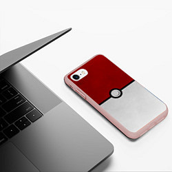 Чехол iPhone 7/8 матовый Покебол, цвет: 3D-светло-розовый — фото 2