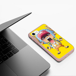Чехол iPhone 7/8 матовый Тони Тони Чоппер, цвет: 3D-светло-розовый — фото 2