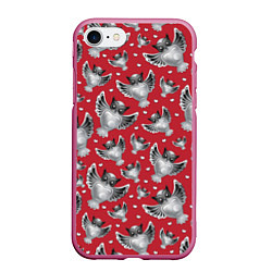 Чехол iPhone 7/8 матовый Серебряные совы