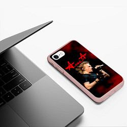 Чехол iPhone 7/8 матовый Константин Кинчев - Алиса, цвет: 3D-светло-розовый — фото 2
