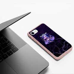 Чехол iPhone 7/8 матовый Genshin Impact - Raiden Shogun, цвет: 3D-светло-розовый — фото 2
