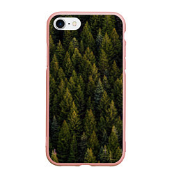 Чехол iPhone 7/8 матовый Лес вечный, цвет: 3D-светло-розовый