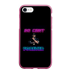 Чехол iPhone 7/8 матовый 50 Cent, цвет: 3D-малиновый