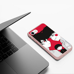 Чехол iPhone 7/8 матовый Mob psycho 100 Моб Психо 100 Z, цвет: 3D-светло-розовый — фото 2