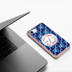 Чехол iPhone 7/8 матовый Doctor Who Pattern, цвет: 3D-светло-розовый — фото 2