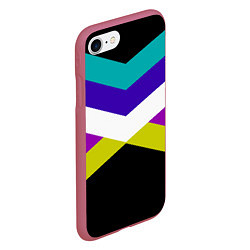 Чехол iPhone 7/8 матовый Полосы, цвет: 3D-малиновый — фото 2