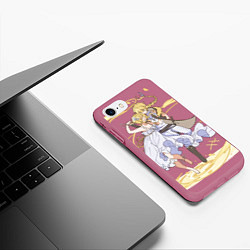 Чехол iPhone 7/8 матовый Путешественники, цвет: 3D-малиновый — фото 2