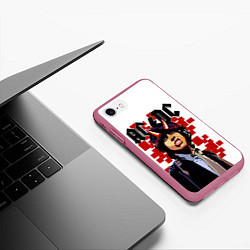 Чехол iPhone 7/8 матовый ACDC Ангус Янг, цвет: 3D-малиновый — фото 2