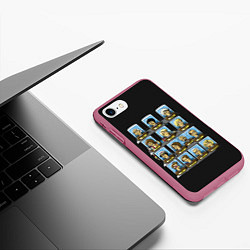 Чехол iPhone 7/8 матовый 12 Докторов, цвет: 3D-малиновый — фото 2