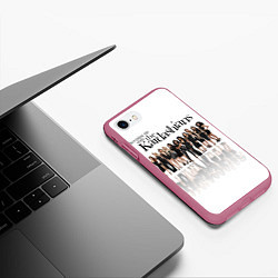 Чехол iPhone 7/8 матовый Сестры Дженнер и Кардашьян, цвет: 3D-малиновый — фото 2