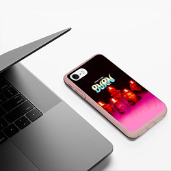 Чехол iPhone 7/8 матовый Deep Purple - Burn, цвет: 3D-светло-розовый — фото 2