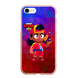 Чехол iPhone 7/8 матовый Meg Brawl Stars Мэг, цвет: 3D-светло-розовый