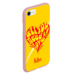 Чехол iPhone 7/8 матовый All u need is love Beatles, цвет: 3D-баблгам — фото 2