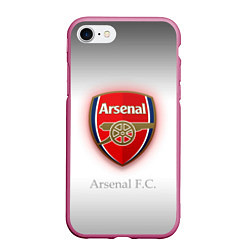 Чехол iPhone 7/8 матовый F C Arsenal, цвет: 3D-малиновый