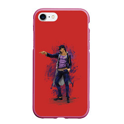 Чехол iPhone 7/8 матовый Jotaro Jo Jo, цвет: 3D-малиновый