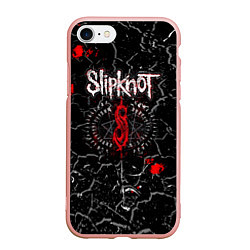 Чехол iPhone 7/8 матовый Slipknot Rock Слипкнот Музыка Рок Гранж, цвет: 3D-светло-розовый