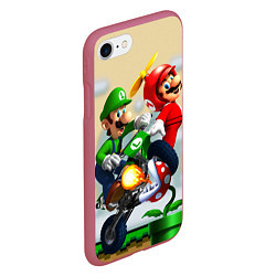 Чехол iPhone 7/8 матовый MarioHelmet, цвет: 3D-малиновый — фото 2