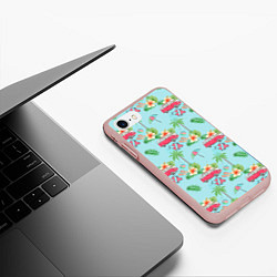Чехол iPhone 7/8 матовый Путешествие хиппи, цвет: 3D-светло-розовый — фото 2