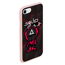 Чехол iPhone 7/8 матовый Squid game BLACK, цвет: 3D-светло-розовый — фото 2