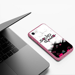 Чехол iPhone 7/8 матовый SQUID GAME ИГРА В КАЛЬМАРА,, цвет: 3D-малиновый — фото 2