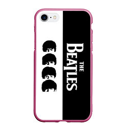 Чехол iPhone 7/8 матовый The Beatles черно - белый партер, цвет: 3D-малиновый