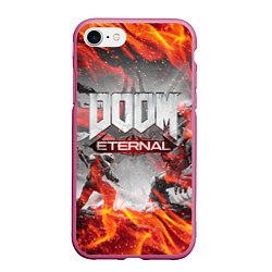 Чехол iPhone 7/8 матовый DOOM ETERNAL ДУМ ПАЛАЧ РОКА В ОГНЕ