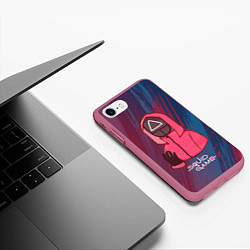 Чехол iPhone 7/8 матовый Игра в кальмара Сериал, цвет: 3D-малиновый — фото 2