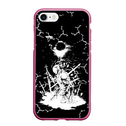 Чехол iPhone 7/8 матовый Dark souls 2, цвет: 3D-малиновый