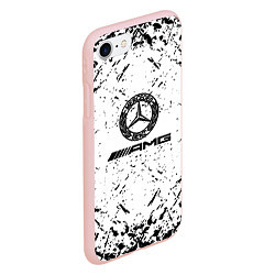Чехол iPhone 7/8 матовый Mercedes брызги красок,, цвет: 3D-светло-розовый — фото 2