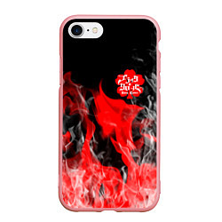 Чехол iPhone 7/8 матовый Чёрный клевер: Пламя